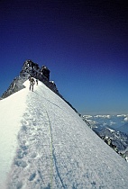 Climbers on Mt. Challenger Summit Ridge